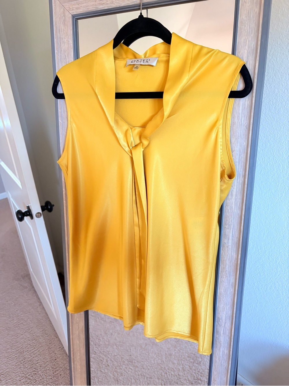 Kasper Sleeveless Tie-Neck Camisole in Bright Yellow